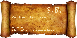 Vallner Boriska névjegykártya